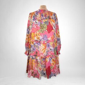 FATE Mixed Floral Chiffon Smocked Yoke Dress, NWT! Size 3X